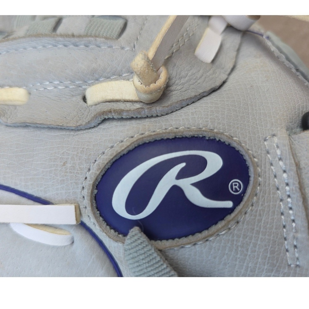 Rawlings LHT Leather 12" Softball Glove Lefty Grey Purple Sure Catch SCSB12PU - Picture 5 of 8